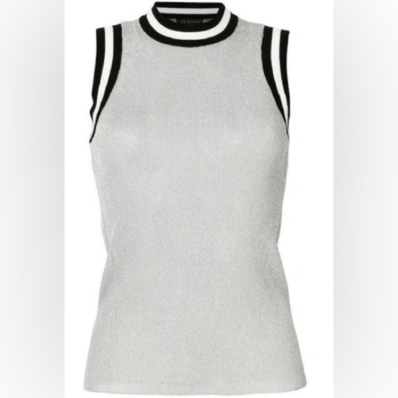 Rag & Bone- Priya Semi-Sheer Lurex Tank Top size medium - Picture 1 of 13